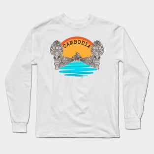 Angkor Thom Majesty: Cambodia's Ancient Wonder -- Sunset Edition V1 Long Sleeve T-Shirt